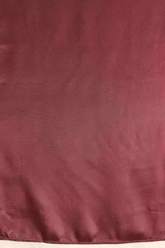 Maroon plain poly silk party wear saree with blouse piece