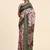 Pink printed crepe casual saree with blouse piece