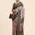 Pink printed crepe casual saree with blouse piece
