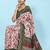 Pink printed crepe casual saree with blouse piece