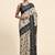 Cream printed crepe casual saree with blouse piece