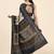 Cream printed crepe casual saree with blouse piece