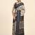 Cream printed crepe casual saree with blouse piece