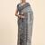 Grey printed crepe casual saree with blouse piece