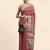 Pink printed crepe casual saree with blouse piece