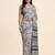 Grey printed crepe casual saree with blouse piece