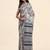 Grey printed crepe casual saree with blouse piece