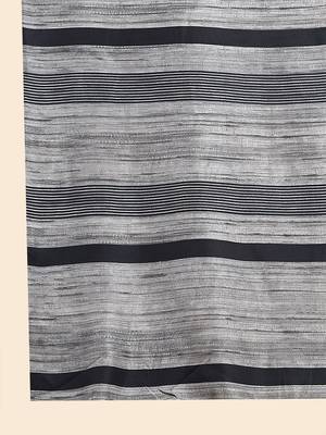 Grey printed crepe casual saree with blouse piece 5