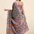 Pink printed crepe casual saree with blouse piece