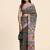Pink printed crepe casual saree with blouse piece