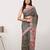 Pink printed crepe casual saree with blouse piece