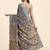 Green printed crepe casual saree with blouse piece