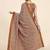 Brown printed crepe casual saree with blouse piece