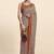 Brown printed crepe casual saree with blouse piece
