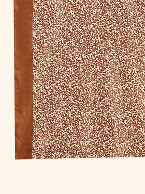 Brown printed crepe casual saree with blouse piece 5