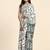 Green printed crepe casual saree with blouse piece
