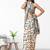 Green printed crepe casual saree with blouse piece