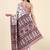 White printed crepe casual saree with blouse piece