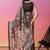 Coffee brown floral printed jute casual saree with blouse piece