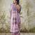 Lavender printed blended cotton designer saree with blouse piece