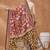 Maroon printed silk blend ethnic saree with blouse piece