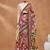 Maroon printed silk blend ethnic saree with blouse piece