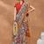 Grey printed silk blend ethnic saree with blouse piece