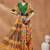Mustard printed silk blend ethnic saree with blouse piece