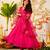 Pink viscose chanderi embroidered kurta pant dupatta set