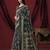 Grey elegant printed silk cotton saree with blouse piece