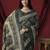 Grey elegant printed silk cotton saree with blouse piece