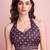 Purple elegant printed silk cotton saree with blouse piece