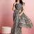 Cream elegant printed silk cotton saree with blouse piece
