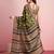 Green floral printed jute casual saree with blouse piece