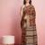 Red floral printed jute casual saree with blouse piece