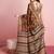 Red floral printed jute casual saree with blouse piece