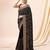 Black vichitra silk blend heavy embroidery designer saree for women