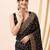 Black vichitra silk blend heavy embroidery designer saree for women