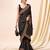 Black vichitra silk blend heavy embroidery designer saree for women