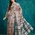 Pink floral printed jute casual saree with blouse piece