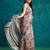 Pink floral printed jute casual saree with blouse piece