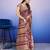 Red elegant printed silk cotton saree with blouse piece