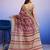 Red elegant printed silk cotton saree with blouse piece