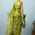Green printed silk blend ethnic saree with blouse piece