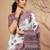 Purple floral printed jute casual saree with blouse piece