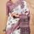 Purple floral printed jute casual saree with blouse piece