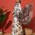 Grey floral printed jute casual saree with blouse piece