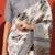 Grey floral printed jute casual saree with blouse piece