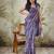 Purple printed blended cotton designer saree with blouse piece