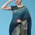 Blue elegant zari woven linen saree with blouse piece